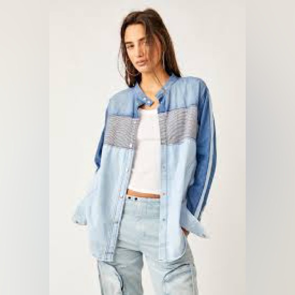 NWT We the Free Moto Colorblock shirt - Picture 3 of 10